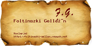 Foltinszki Gellén névjegykártya